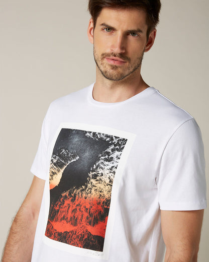 White Graphic Tee Light Jersey 7 Wave White 7 For All Mankind