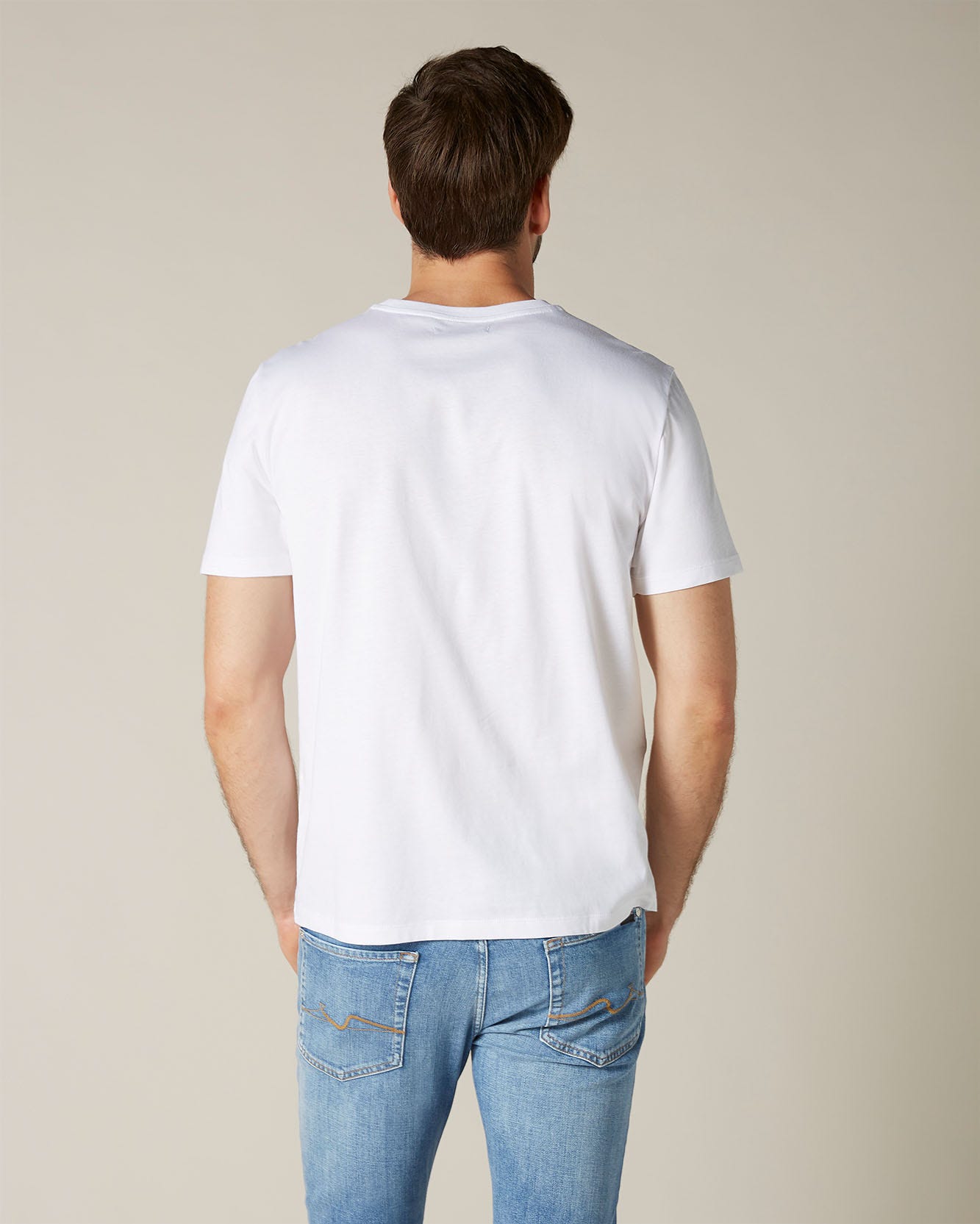 White Graphic Tee Light Jersey 7 Wave White 7 For All Mankind