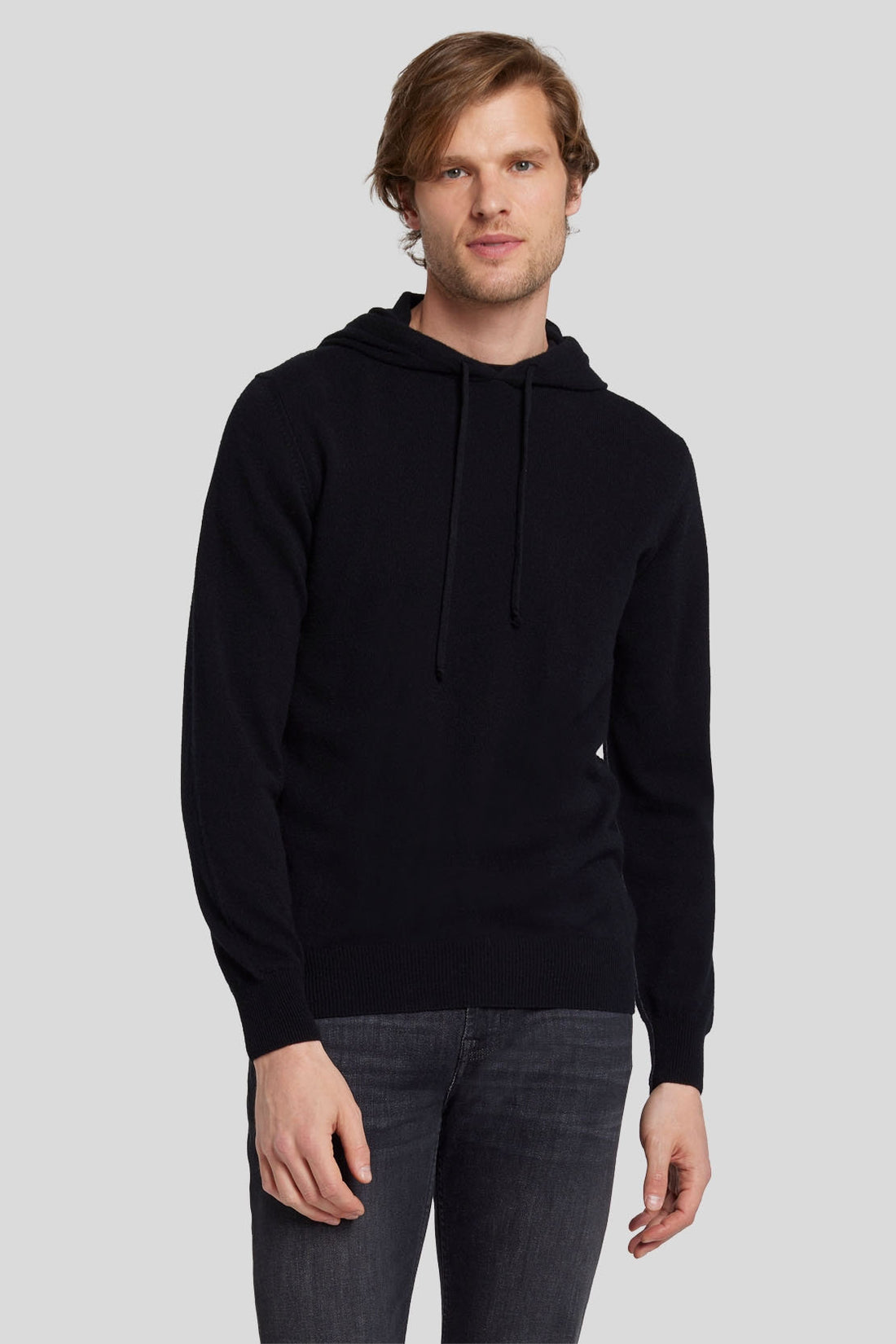 Hoodie Cashmere W/ Stitch Detail Black_JSJM2360BK_BK_01