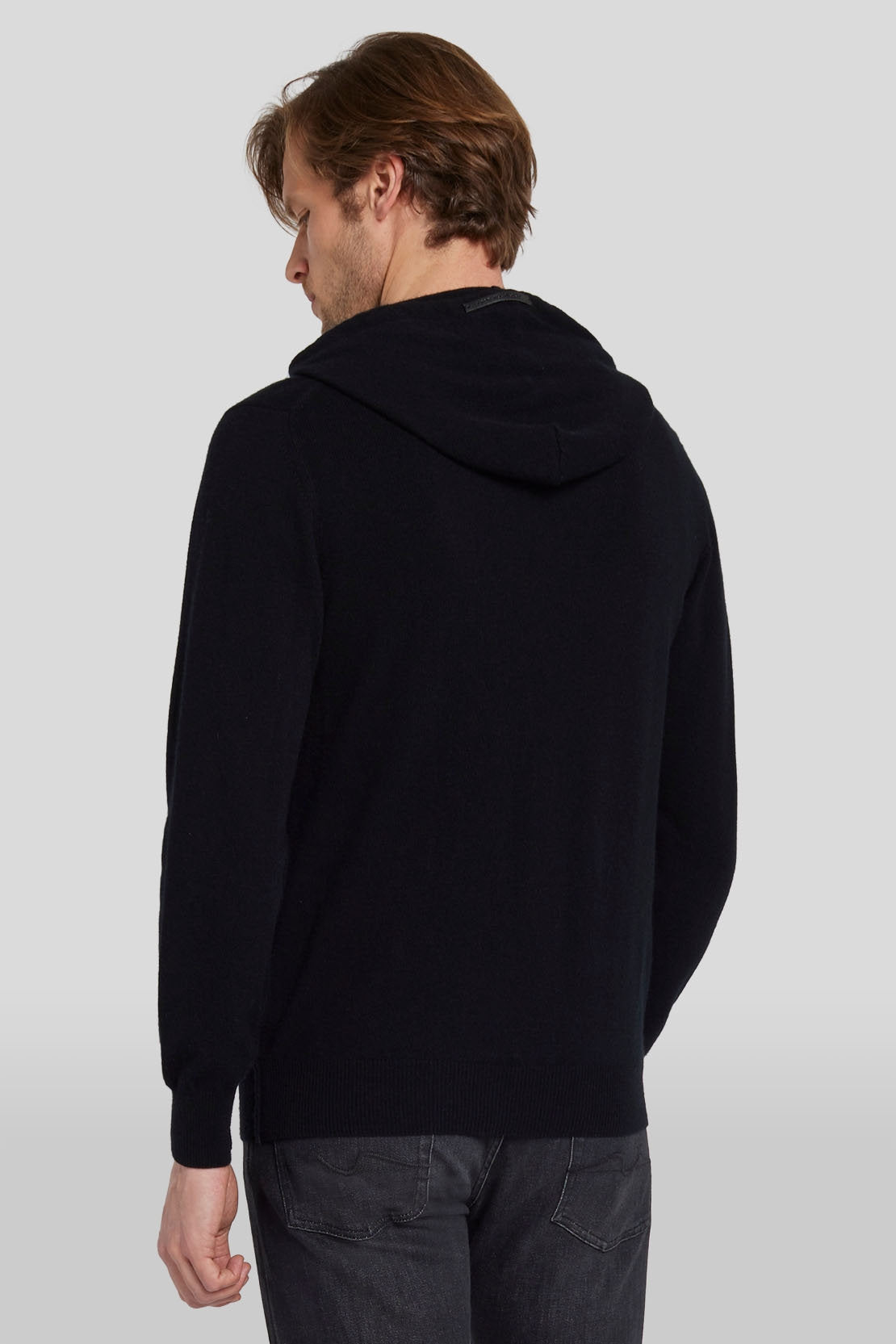 Hoodie Cashmere W/ Stitch Detail Black_JSJM2360BK_BK_04