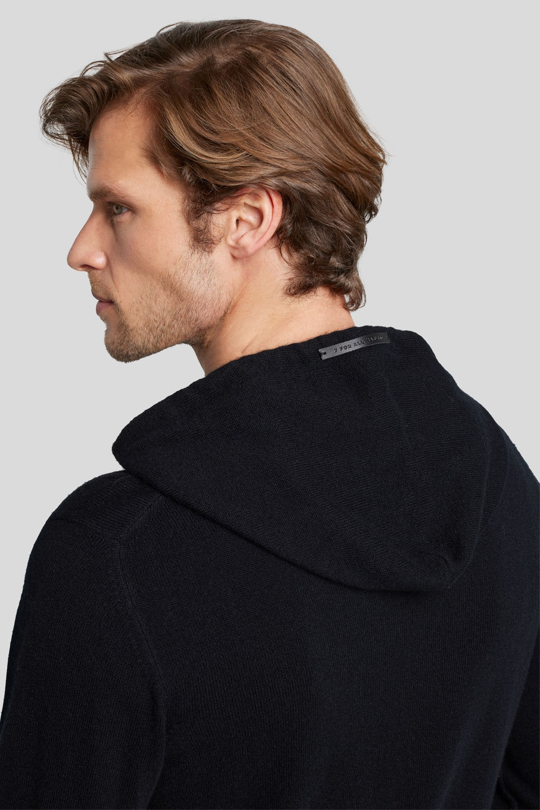 Hoodie Cashmere W/ Stitch Detail Black_JSJM2360BK_BK_06