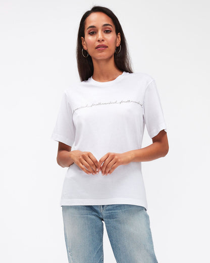 White MANKIND TEE Cutil Cloud With Crystals 7 For All Mankind