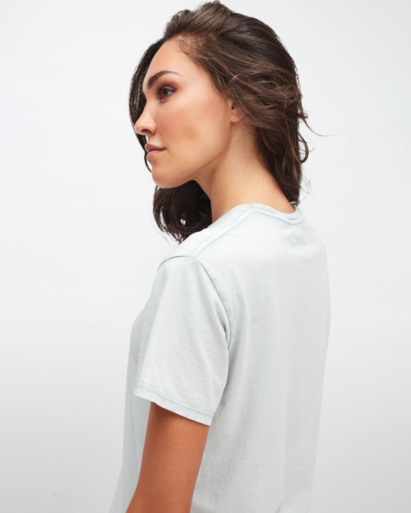 Light Blue Mankind Tee Cotton With Printed Logo Pale Blue 7 For All Mankind
