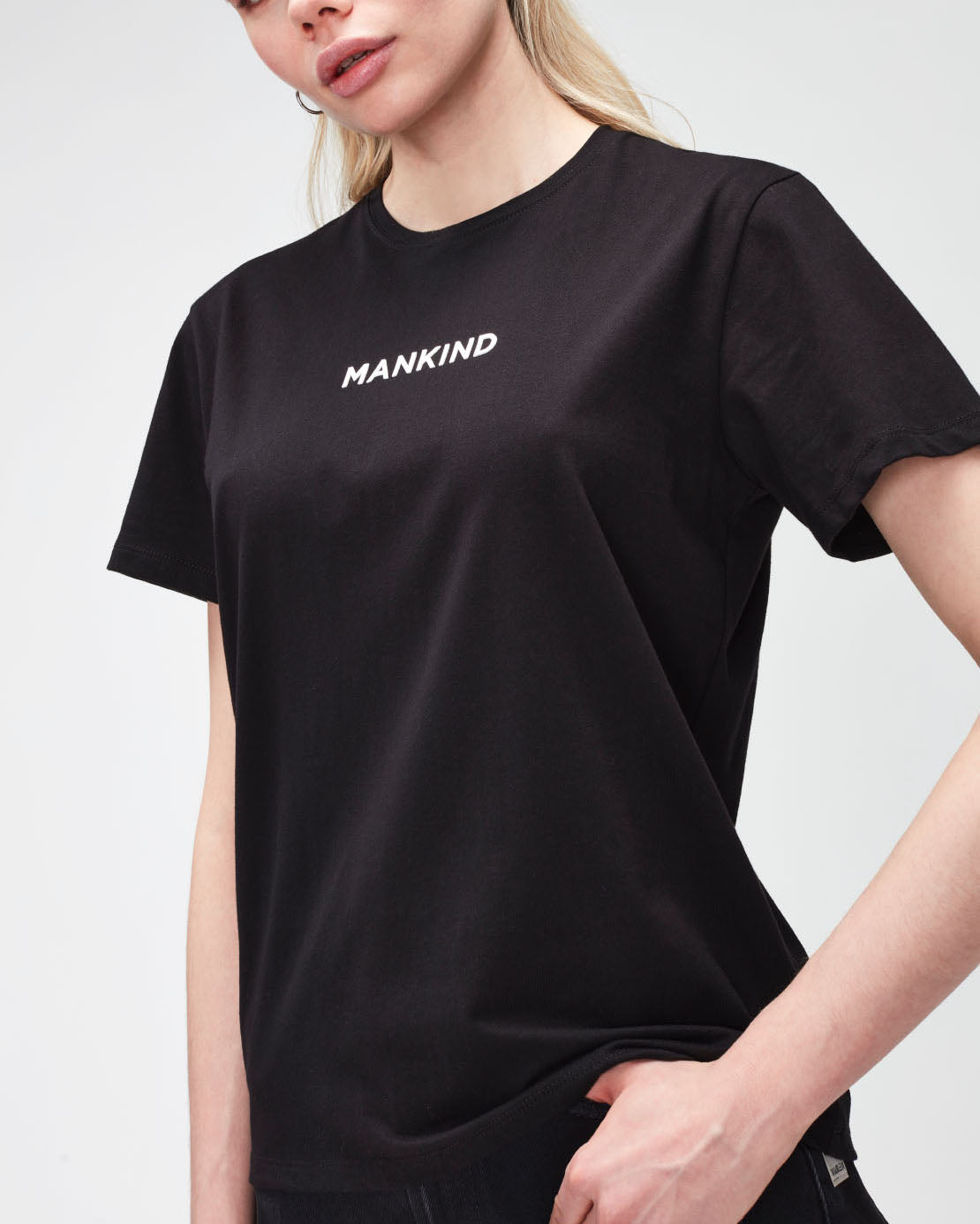 Black Mankind Tee Cotton Printed Mankind Black 7 For All Mankind