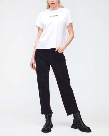 White Mankind Tee Cotton Printed Mankind White 7 For All Mankind