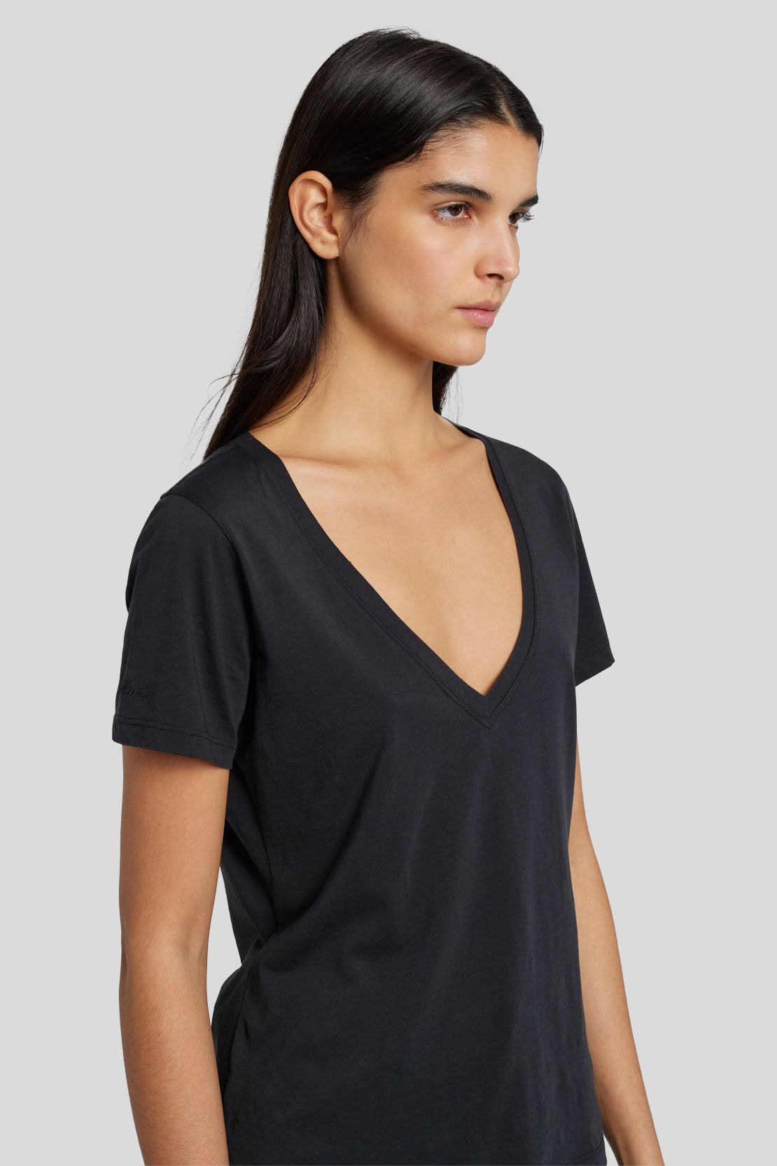 Easy V Neck Cotton Moonless Night_JSLLI090BL_BL_06