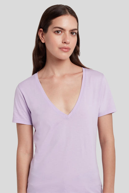 Easy V Neck Cotton Lavender_JSLLI090LV_LV_03