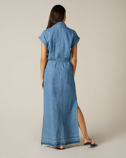 Light Blue Maxi Dress Unrolled Tender Light Blue 7 For All Mankind