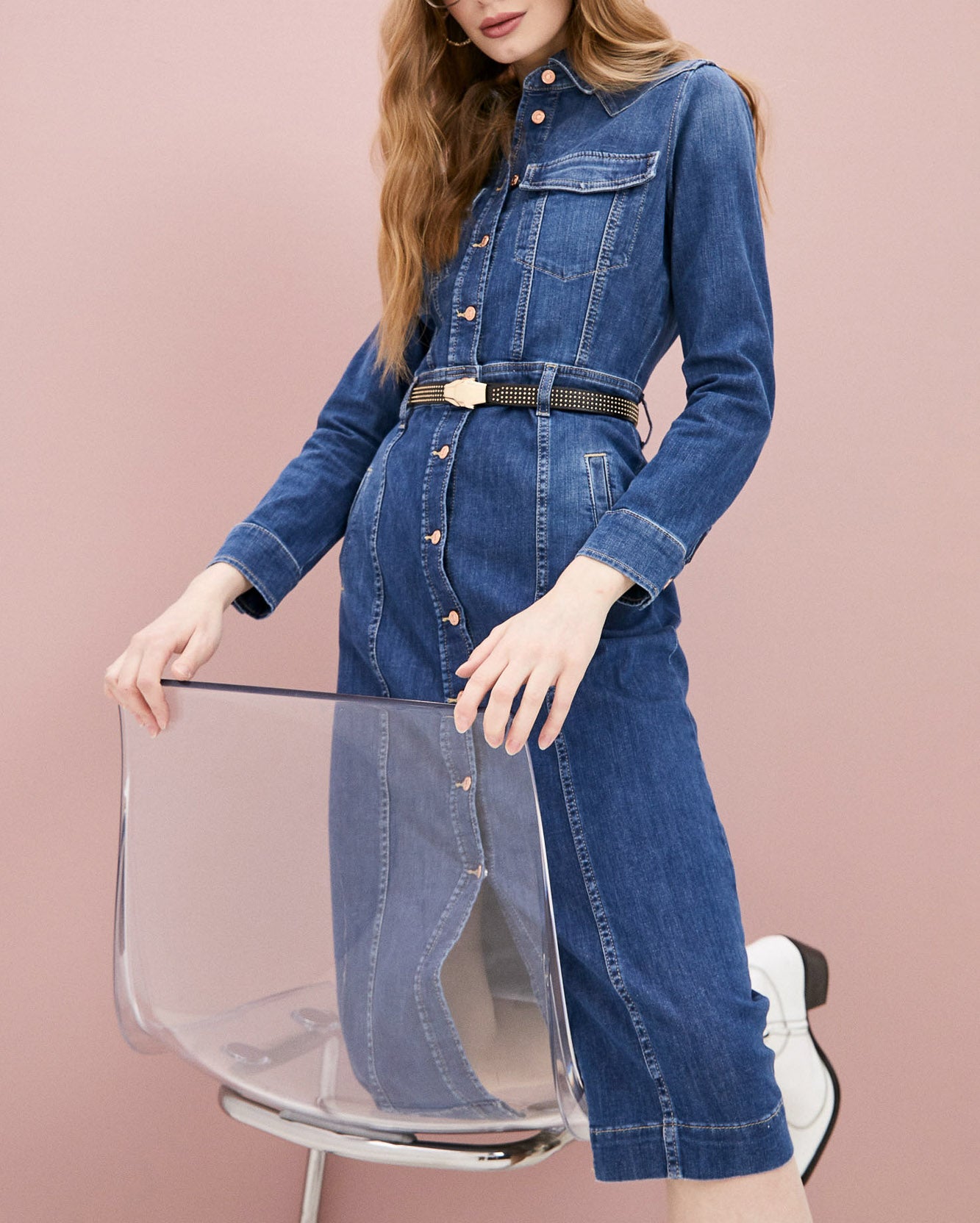 Middle Blue Luxe Dress West 7 For All Mankind