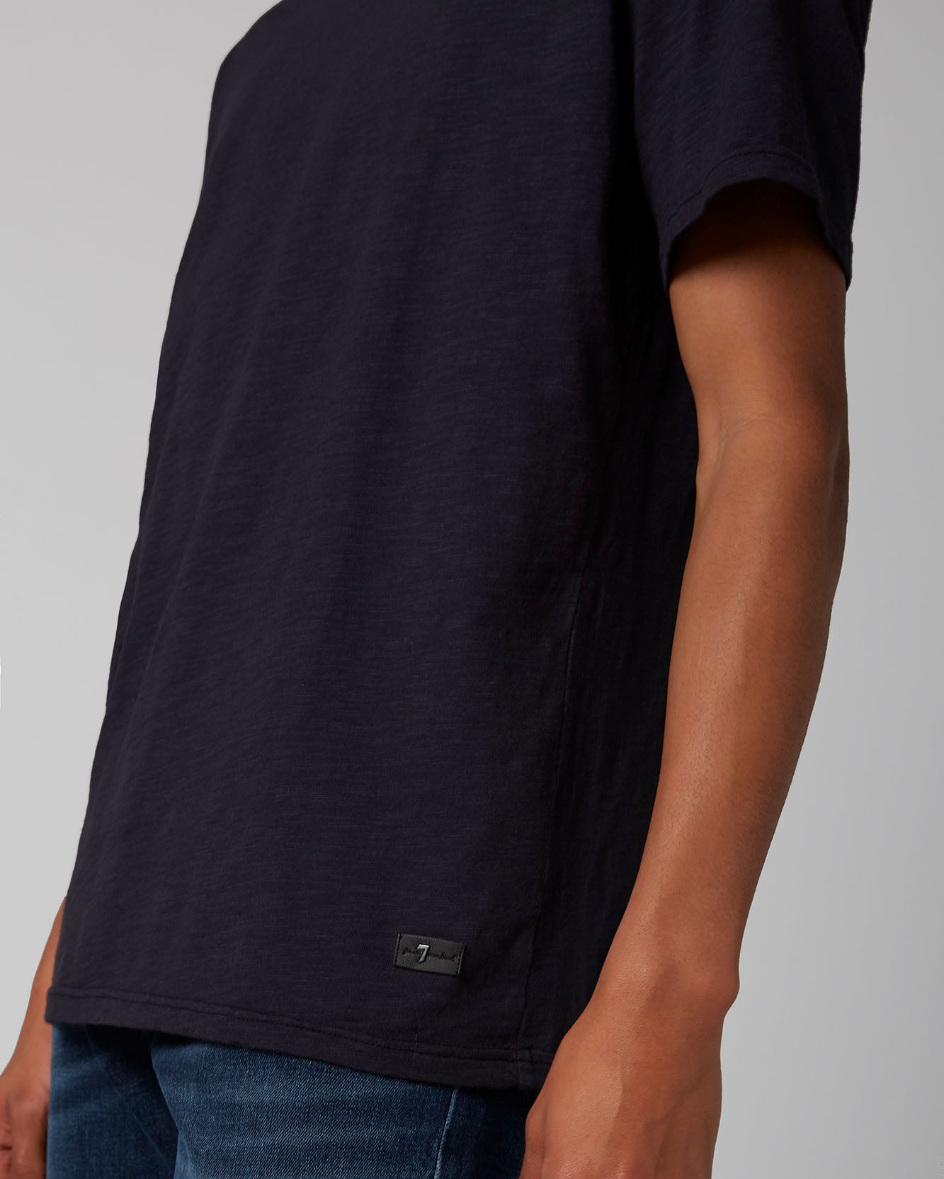 Dark Blue T-Shirt Slub Navy 7 For All Mankind
