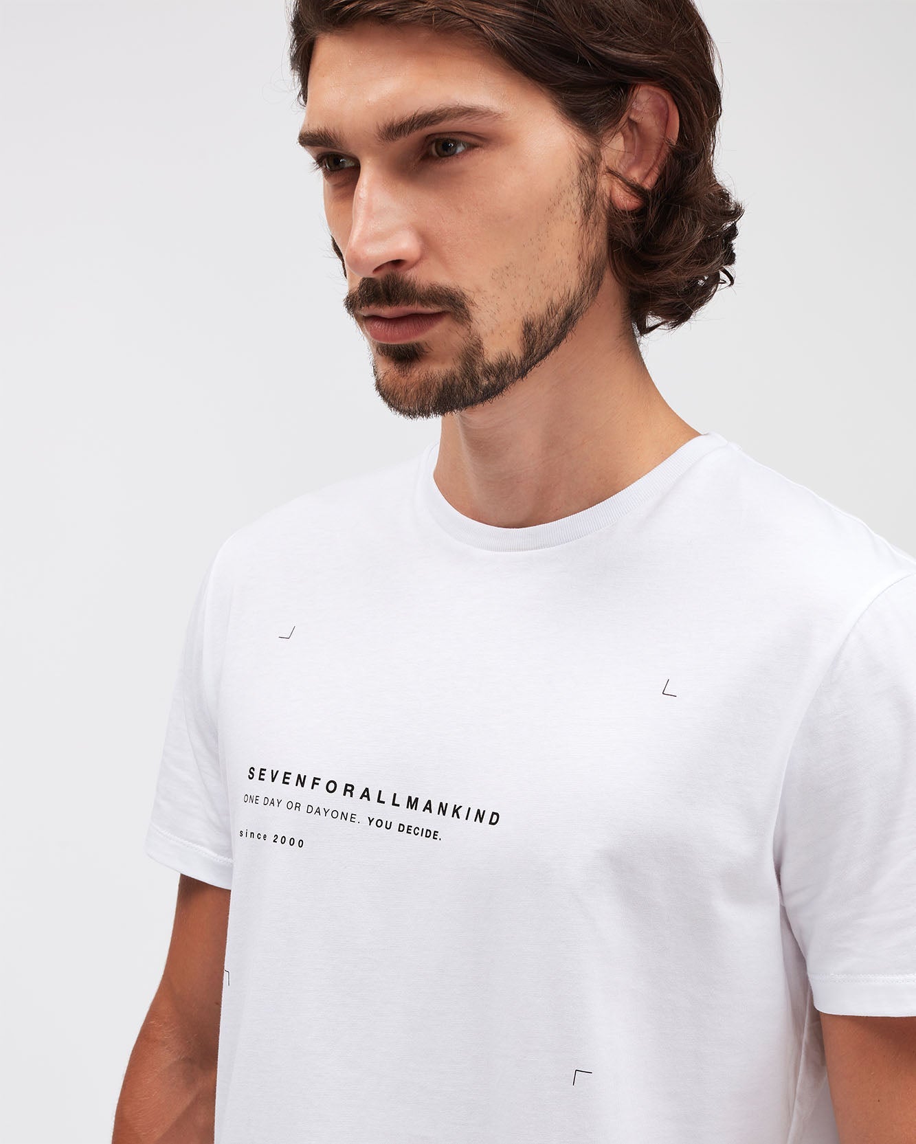 White GRAPHIC TEE Cotton One Day White 7 For All Mankind