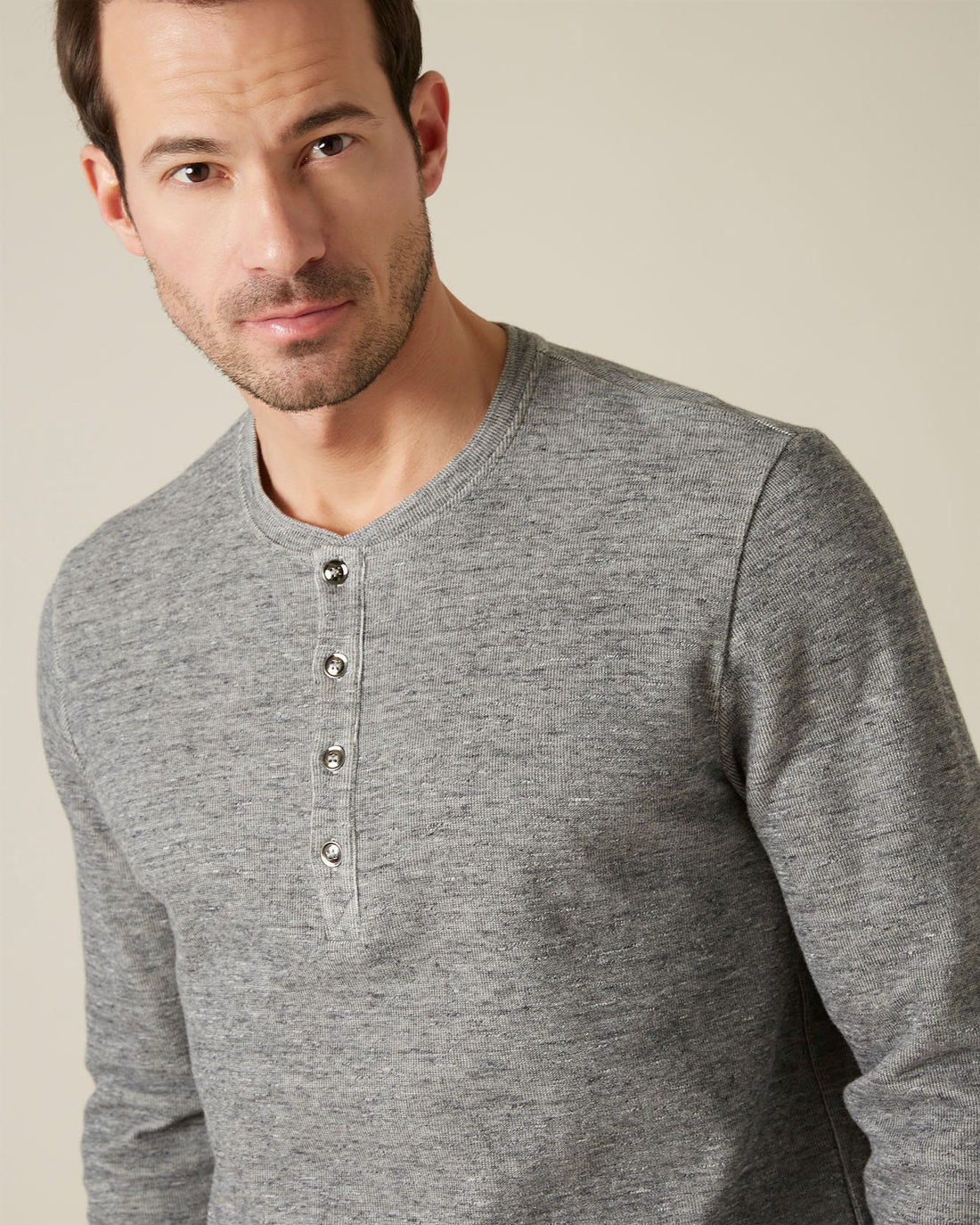 Light Grey SERAFINO TEE Mouline Grey 7 For All Mankind