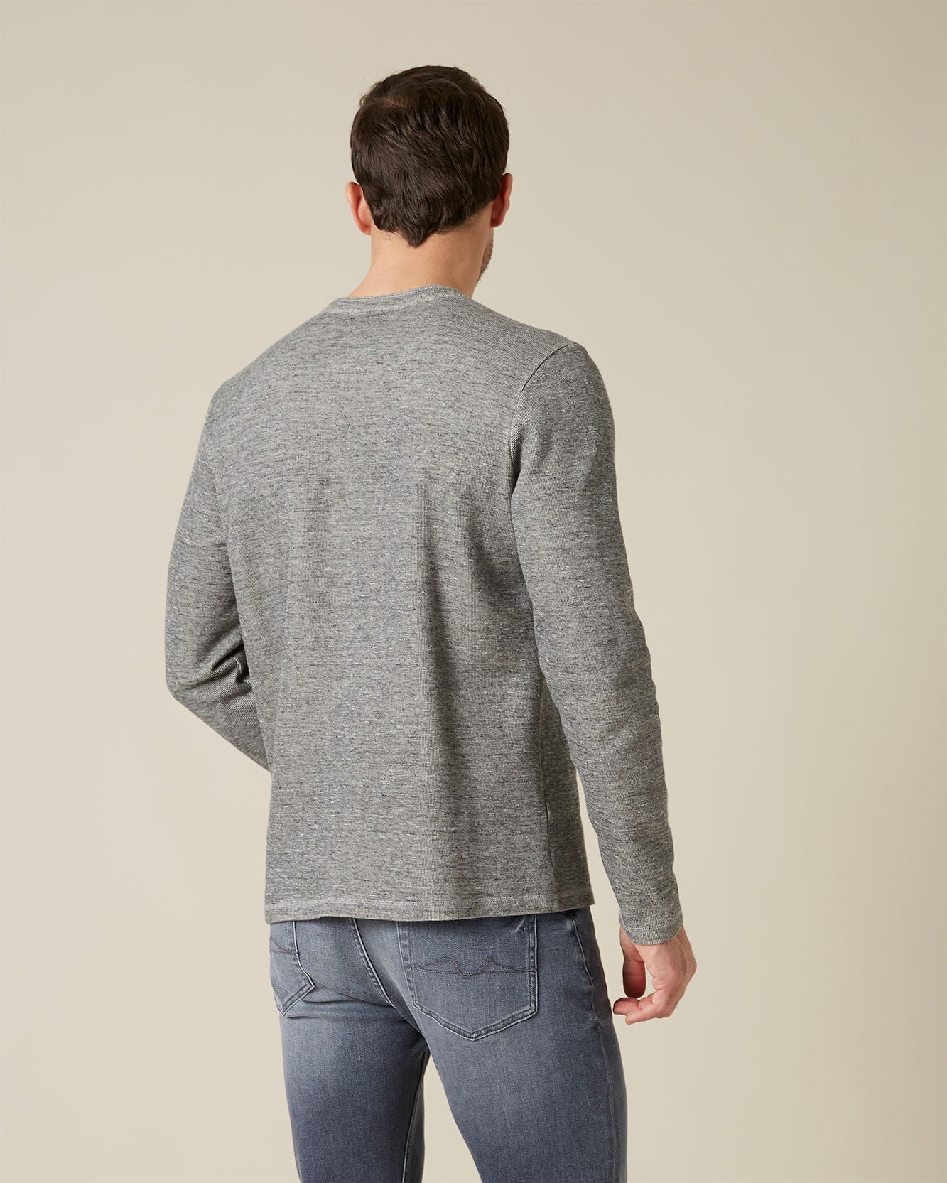 Light Grey SERAFINO TEE Mouline Grey 7 For All Mankind