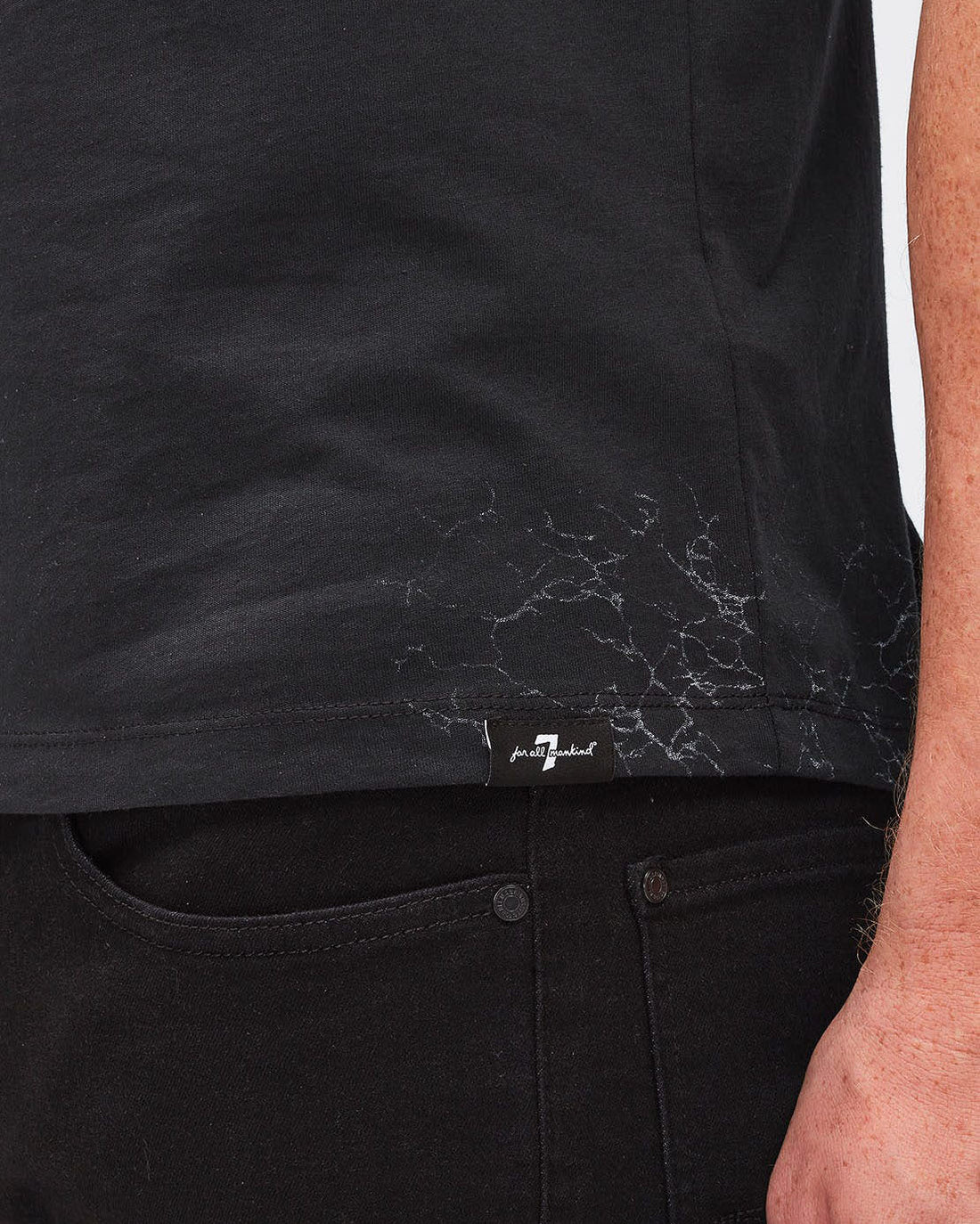 Black GRAPHIC TEE Cotton Special Spider Print Black 7 For All Mankind