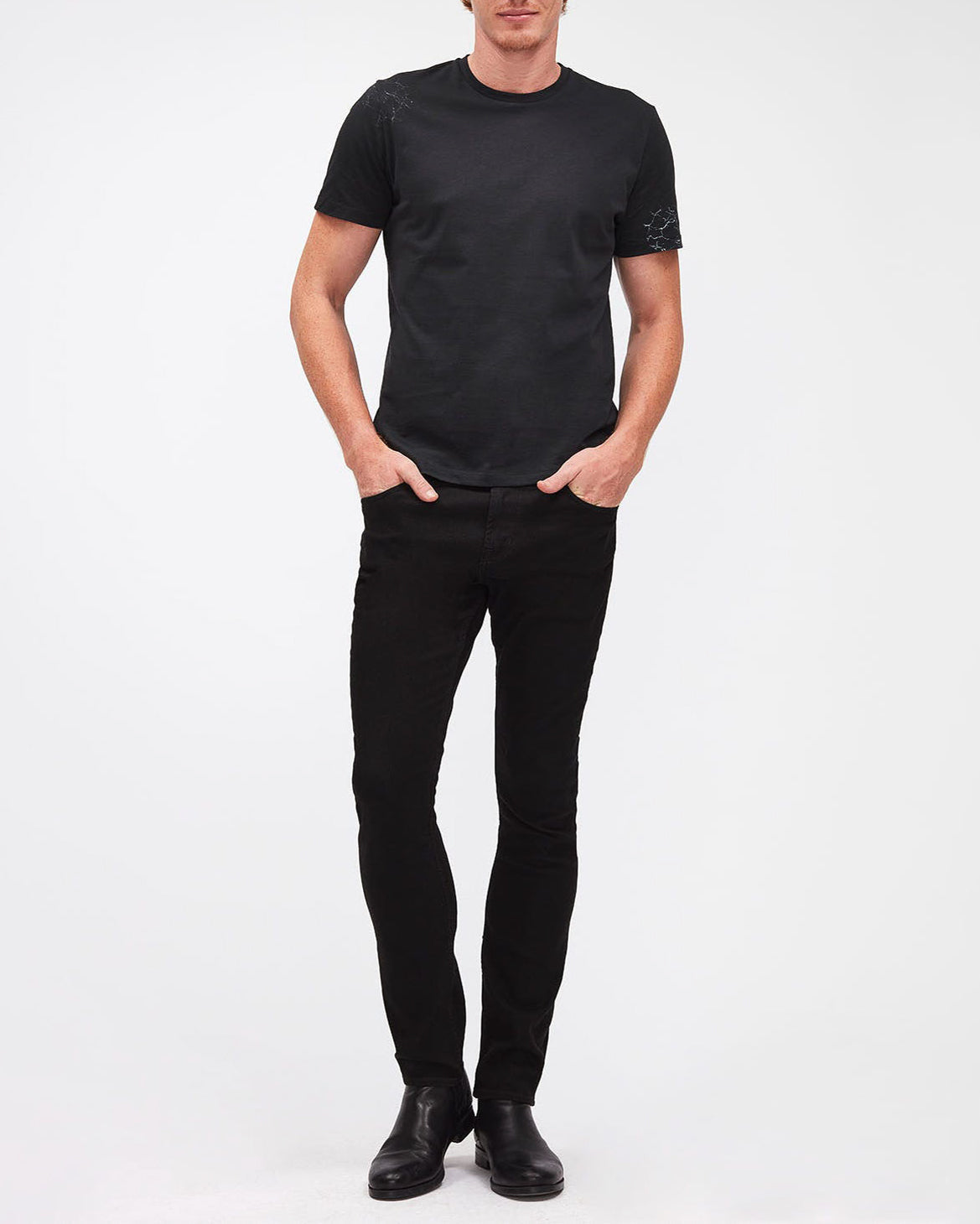 Black GRAPHIC TEE Cotton Special Spider Print Black 7 For All Mankind