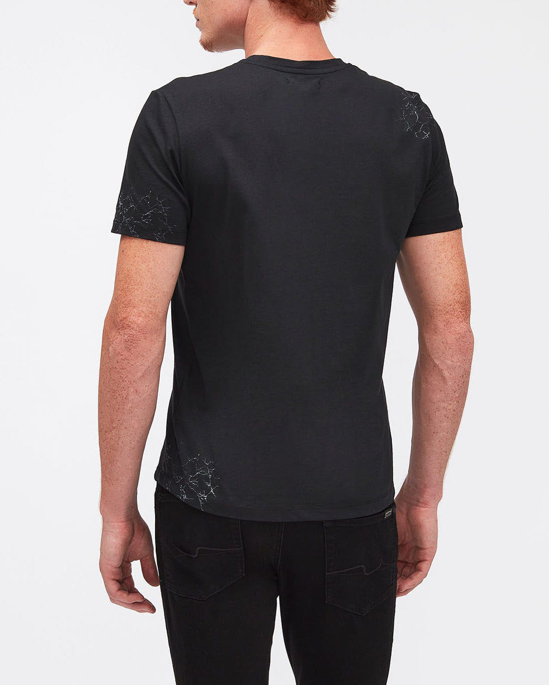 Black GRAPHIC TEE Cotton Special Spider Print Black 7 For All Mankind
