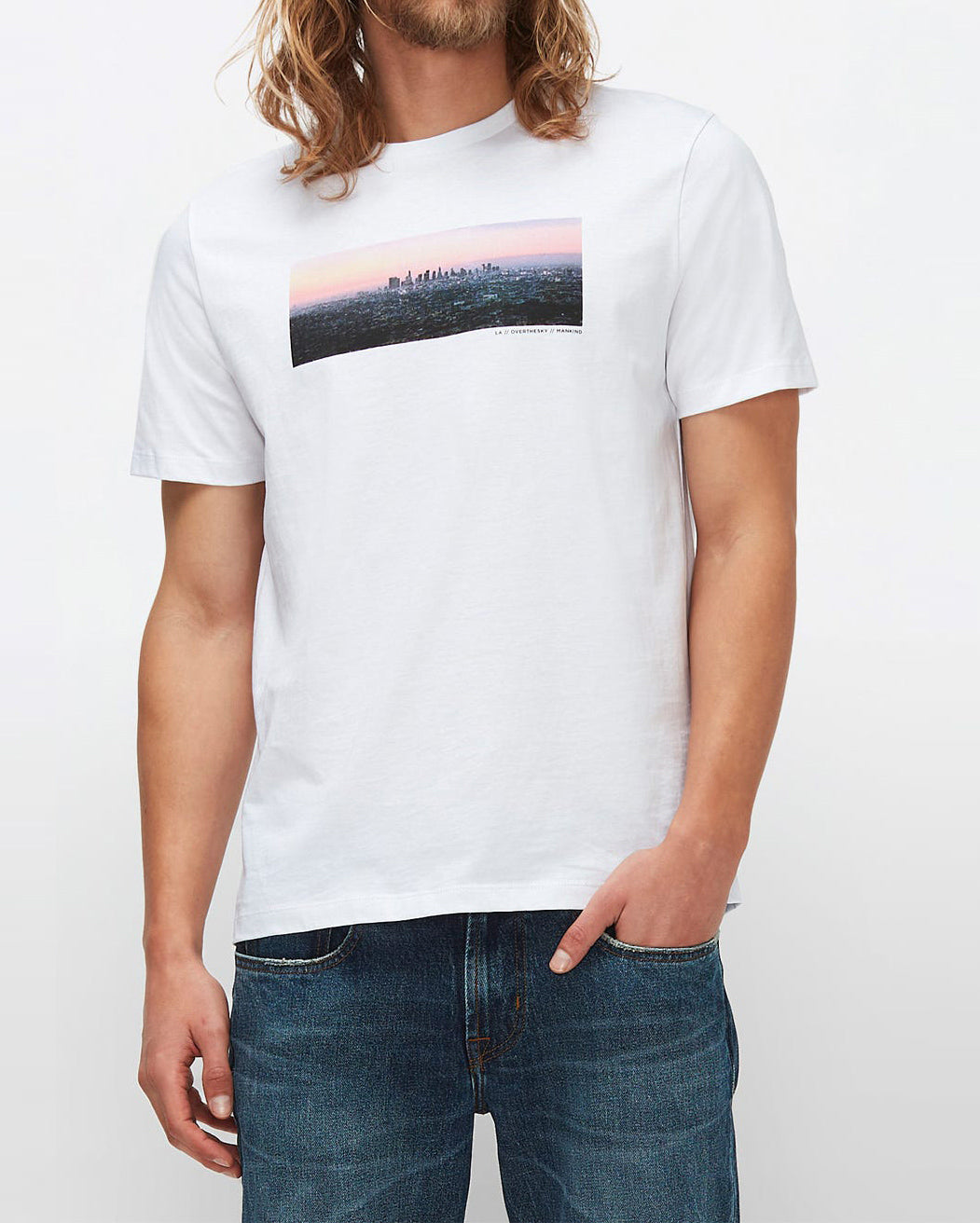 Photographic Tee Over The Sky Cotton White 7 For All Mankind