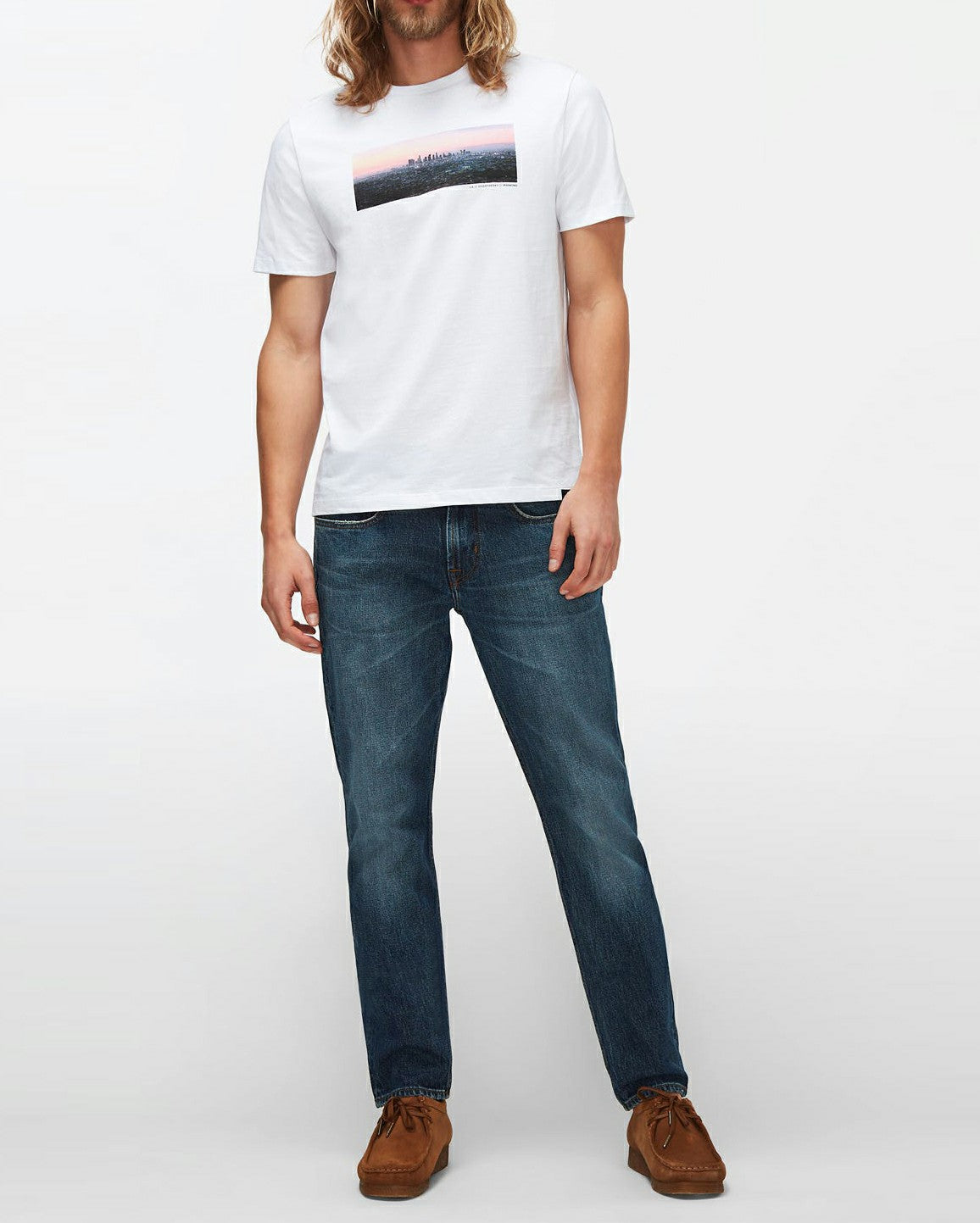 Photographic Tee Over The Sky Cotton White 7 For All Mankind
