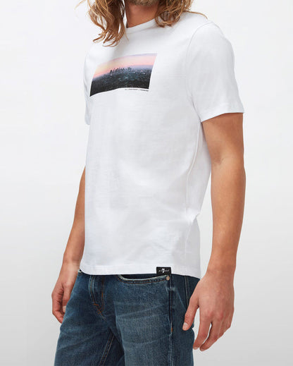 Photographic Tee Over The Sky Cotton White 7 For All Mankind