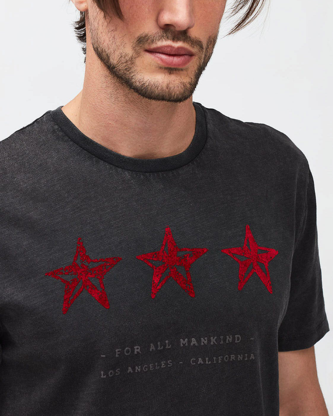 Black Graphic Tee Marble Stars Washed Black 7 For All Mankind