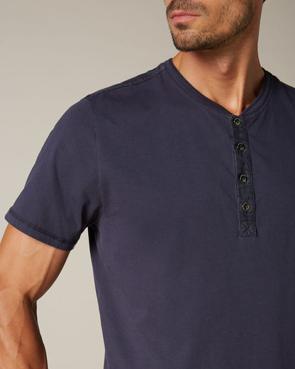 Dark Blue HENLEY S/S Jersey Navy 7 For All Mankind