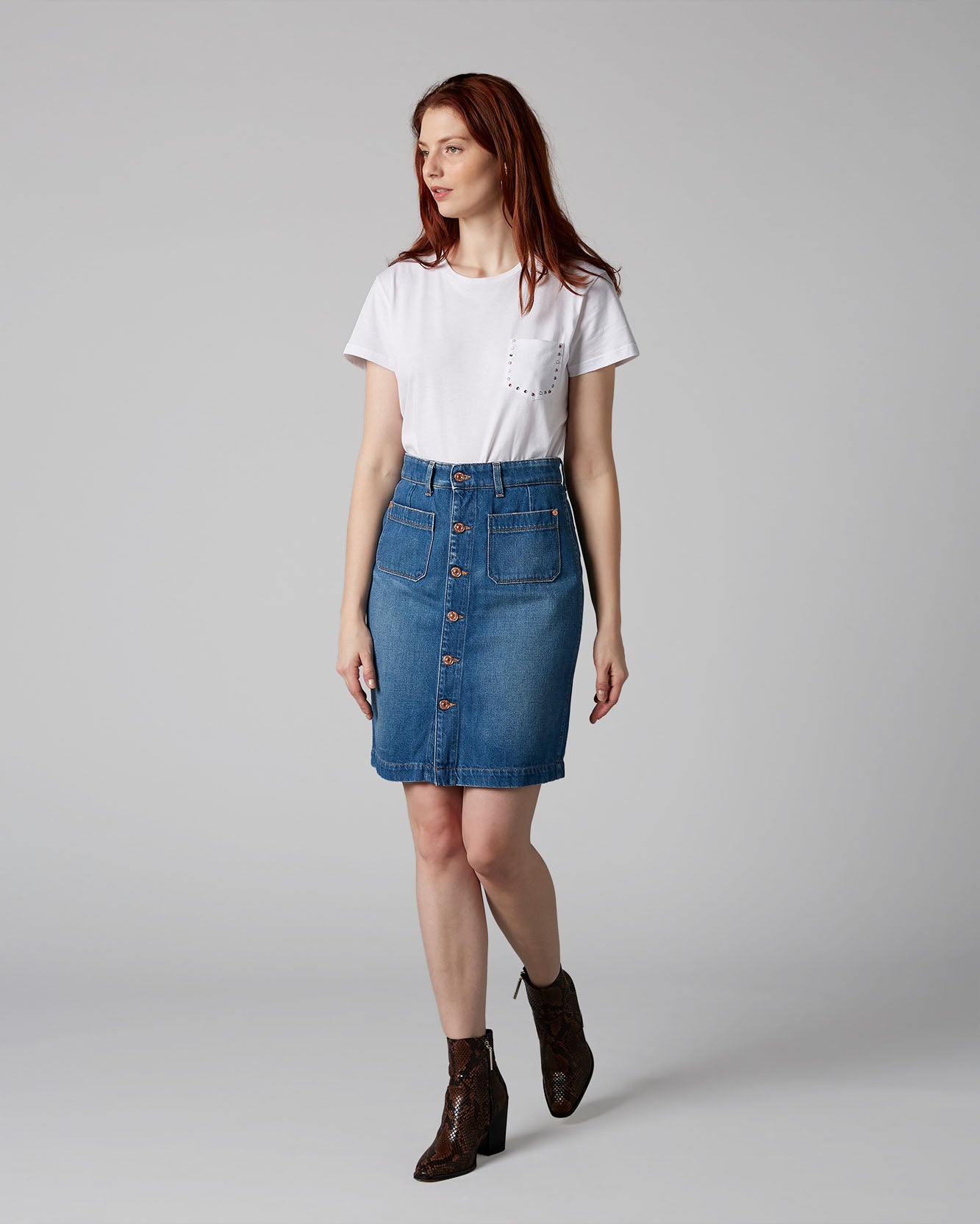 Light Blue Utility Skirt Houston