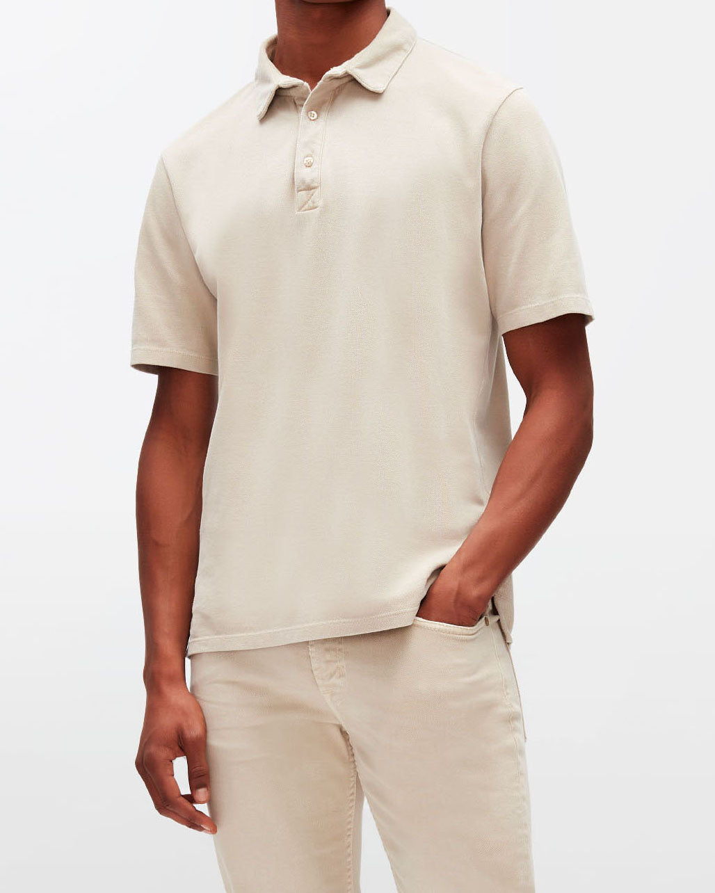 Beige Polo Old Dye Piquet Arizona 7 For All Mankind
