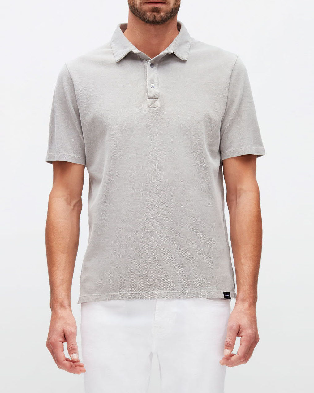 Light Grey Polo Old Dye Piquet Griffin 7 For All Mankind