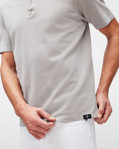 Light Grey Polo Old Dye Piquet Griffin 7 For All Mankind