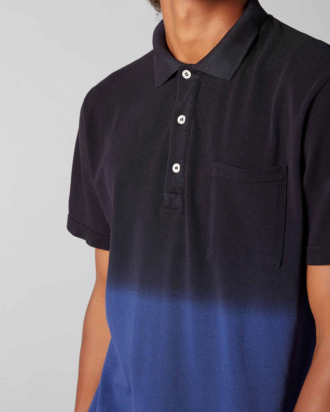 Dark Blue Polo S/S Piquet Fade Navy Blue 7 For All Mankind