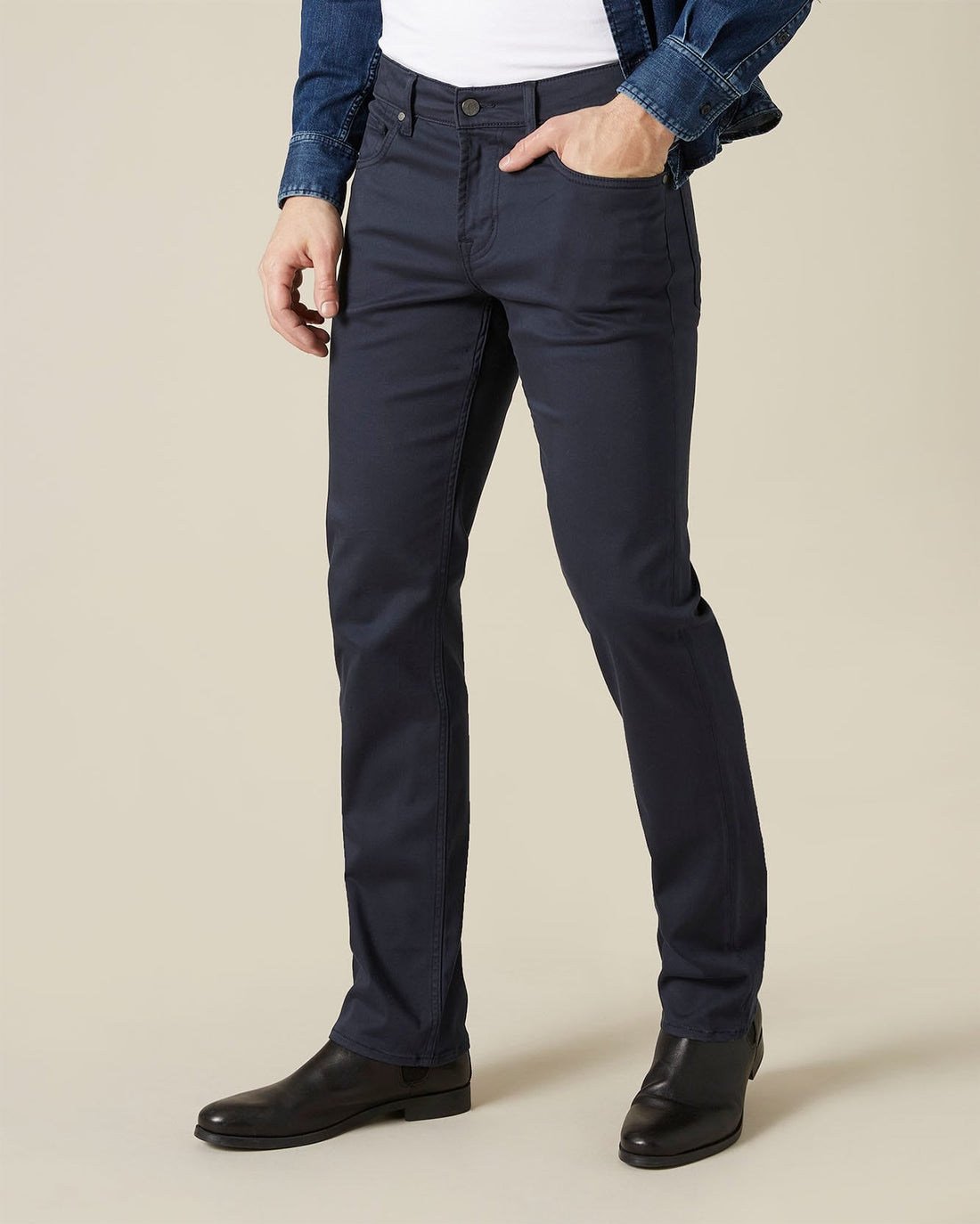 Dark Blue SLIMMY Luxe Performance Sateen Navy 7 For All Mankind