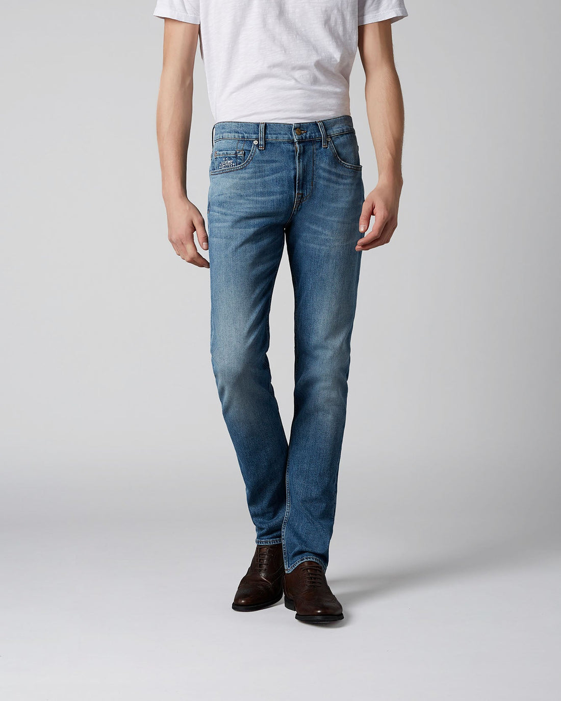Light Blue Kayden Hanwell Light Blue With Embro Detail 7 For All Mankind