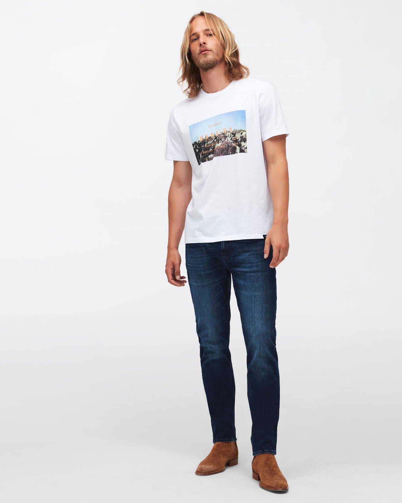 Dark Blue Slimmy Tapered Stretch Tek By My Side 7 For All Mankind