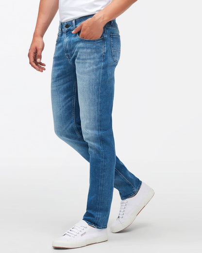 Light Blue Slimmy Tapered Stretch Tek Move Me 7 For All Mankind