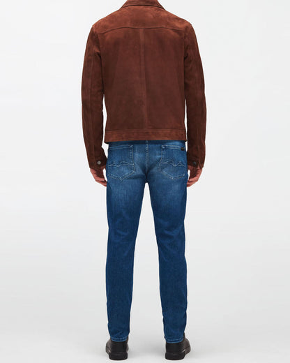 Middle Blue Slimmy Tapered Stretch Tek Too Late 7 For All Mankind