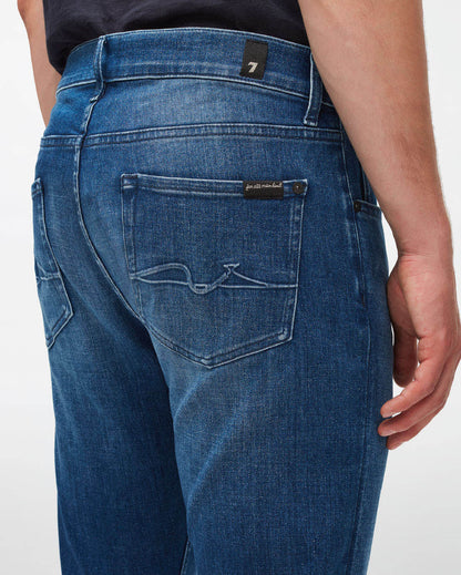 Middle Blue Slimmy Tapered Stretch Tek Too Late 7 For All Mankind