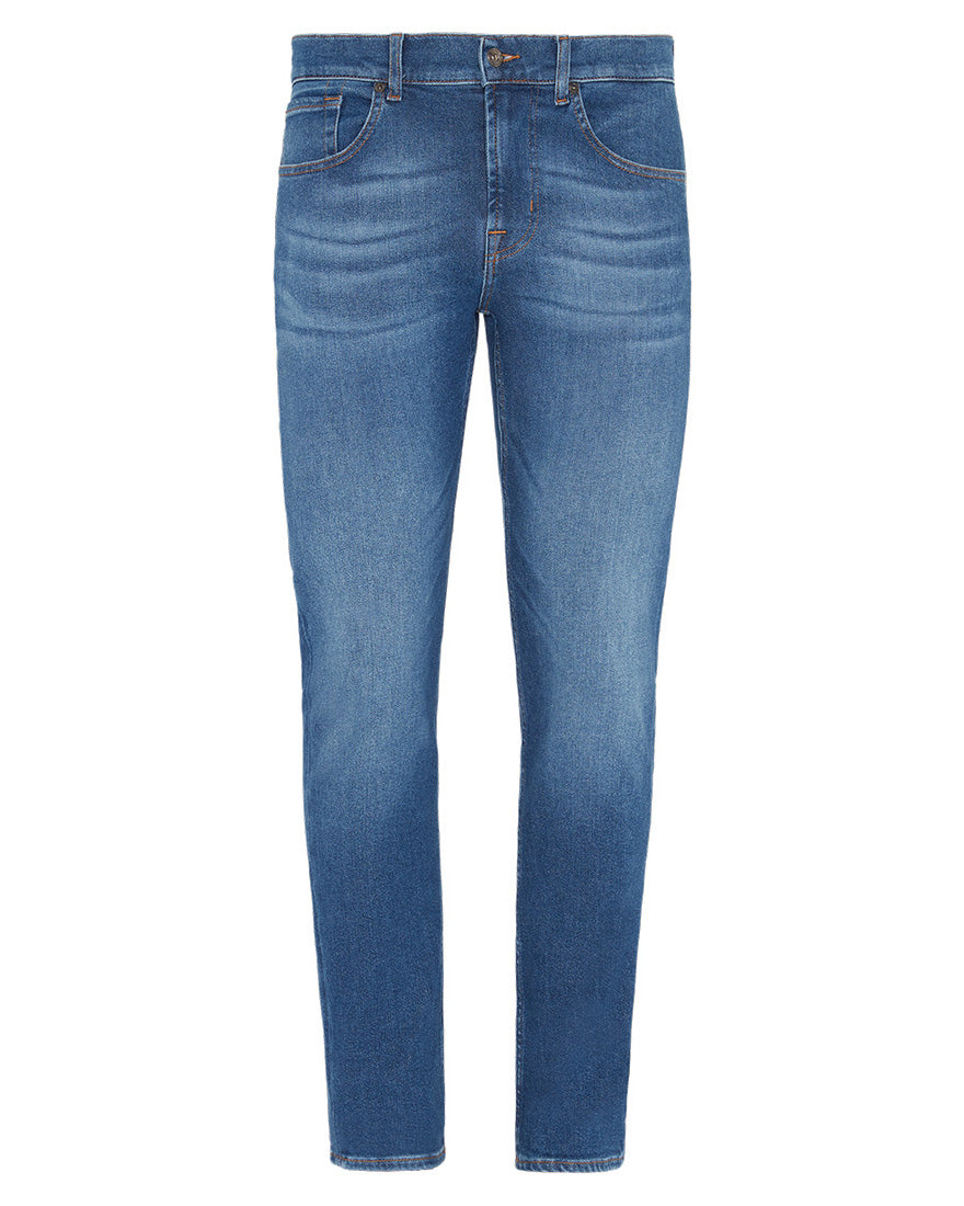 Middle Blue Slimmy Tapered Stretch Tek Eco Falling 7 For All Mankind