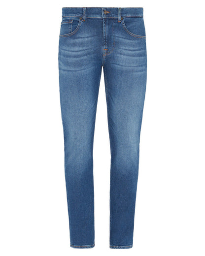 Middle Blue Slimmy Tapered Stretch Tek Eco Falling 7 For All Mankind