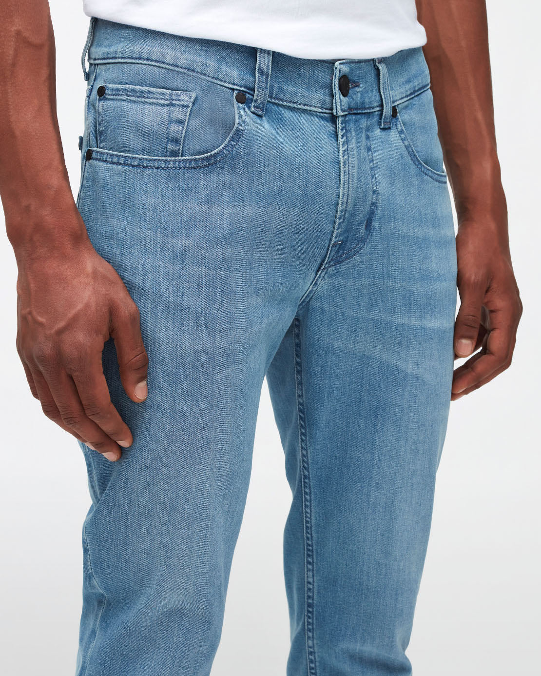 Light Blue Slimmy Tapered Luxe Performance Eco Light Blue 7 For All Mankind