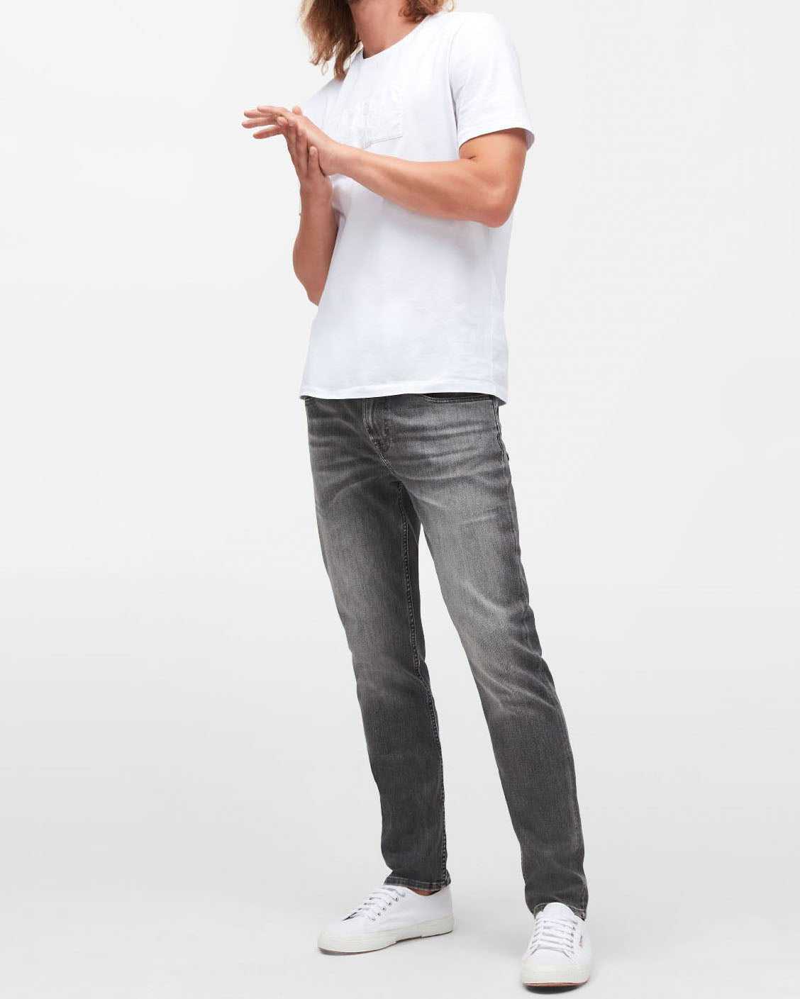 Dark Grey Slimmy Tapered Luxe Performance Eco Light Grey 7 For All Mankind