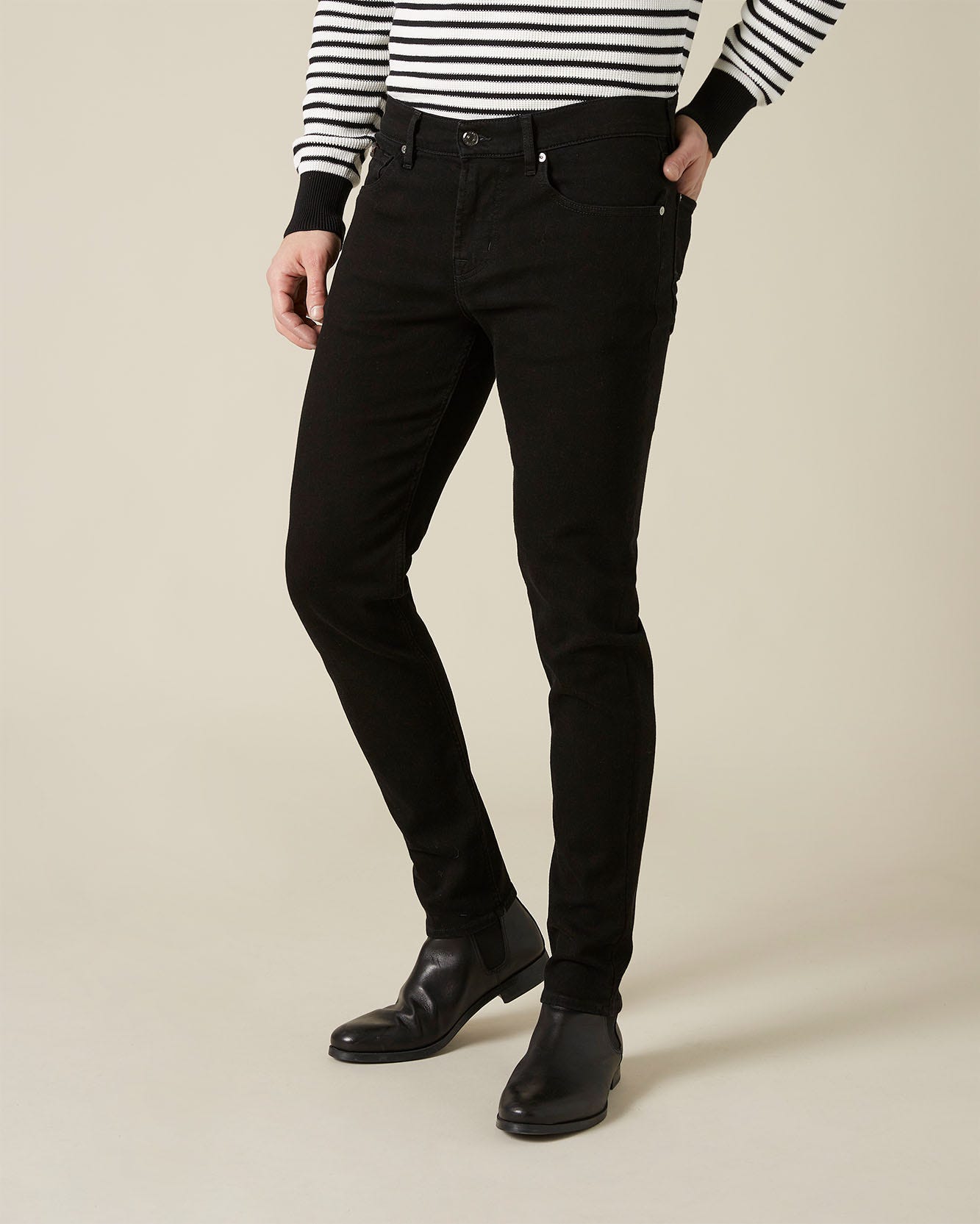 Black SLIMMY TAPERED Sp Ed Luxe Performance Rinse Black 7 For All Mankind