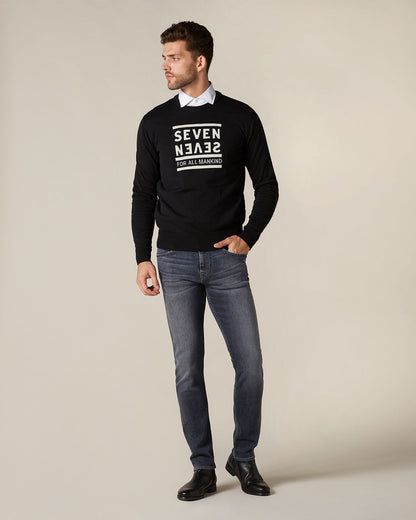 Black Slimmy Tapered Absolute Grey 7 For All Mankind