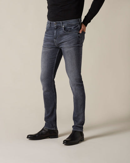 Black Slimmy Tapered Absolute Grey 7 For All Mankind
