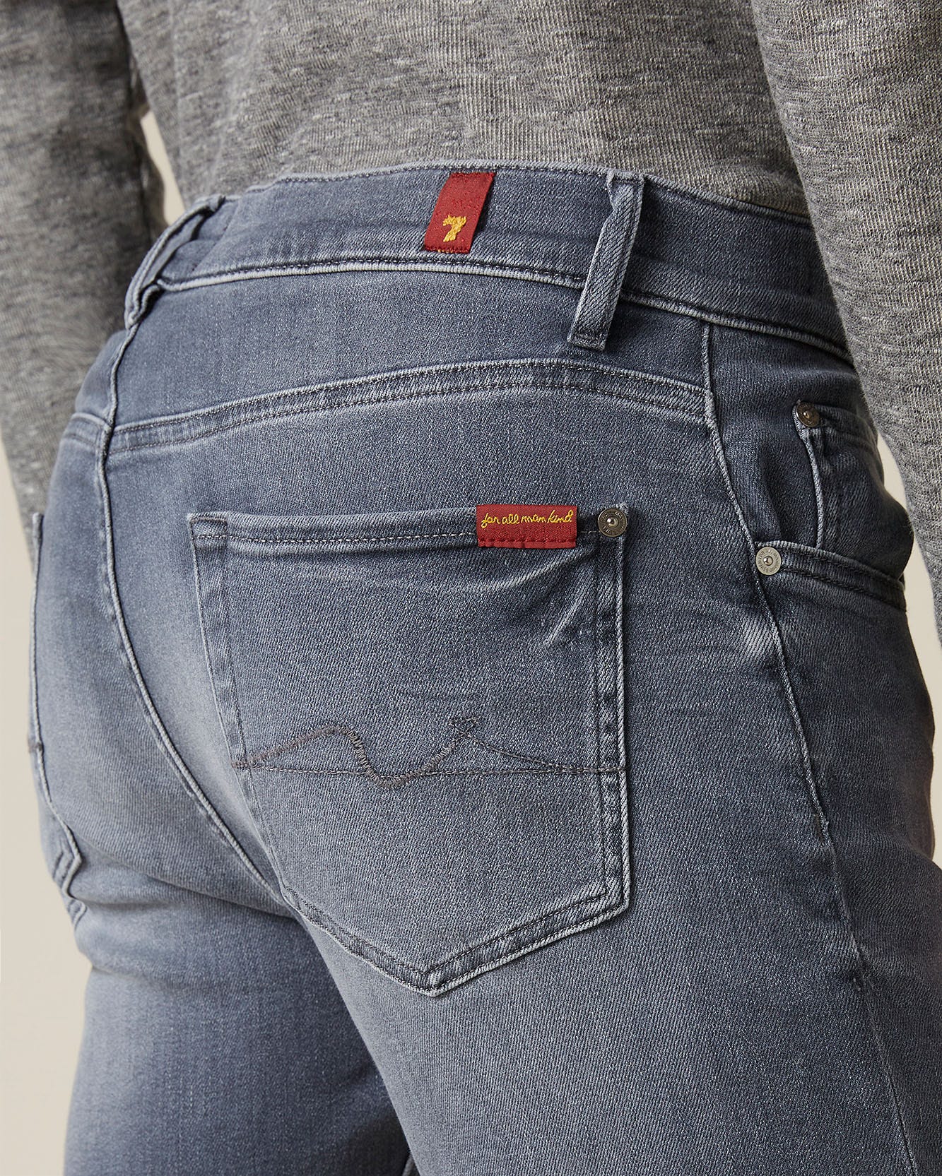 Light Grey SLIMMY TAPERED Stretch Tek Sailor Grey 7 For All Mankind