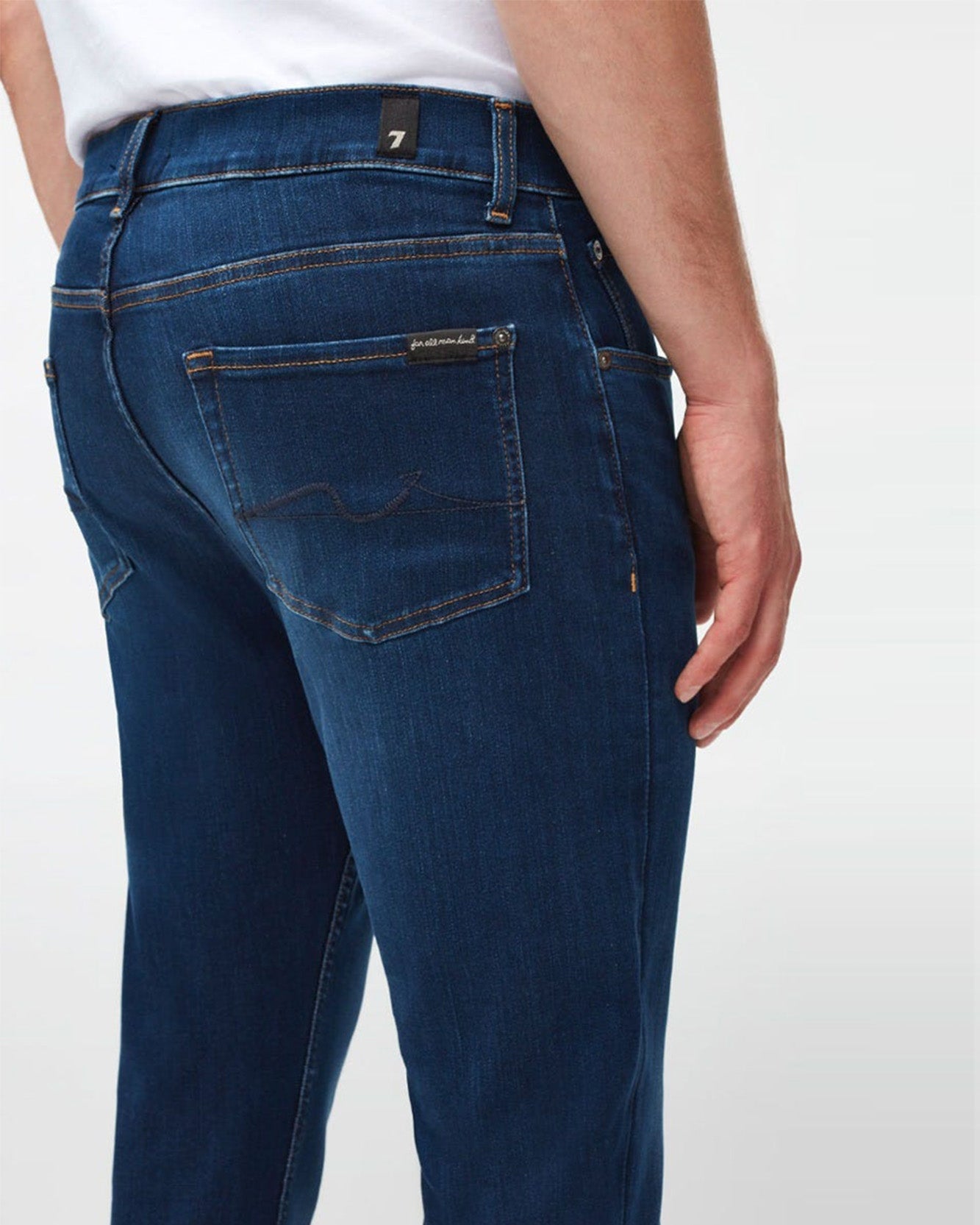 Middle Blue Slimmy Tapered Stretch Tek Eco Risie Up 7 For All Mankind