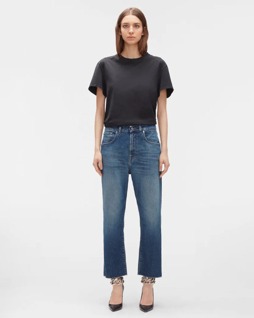 Middle Blue Slouchy Crop Indigo 7 For All Mankind