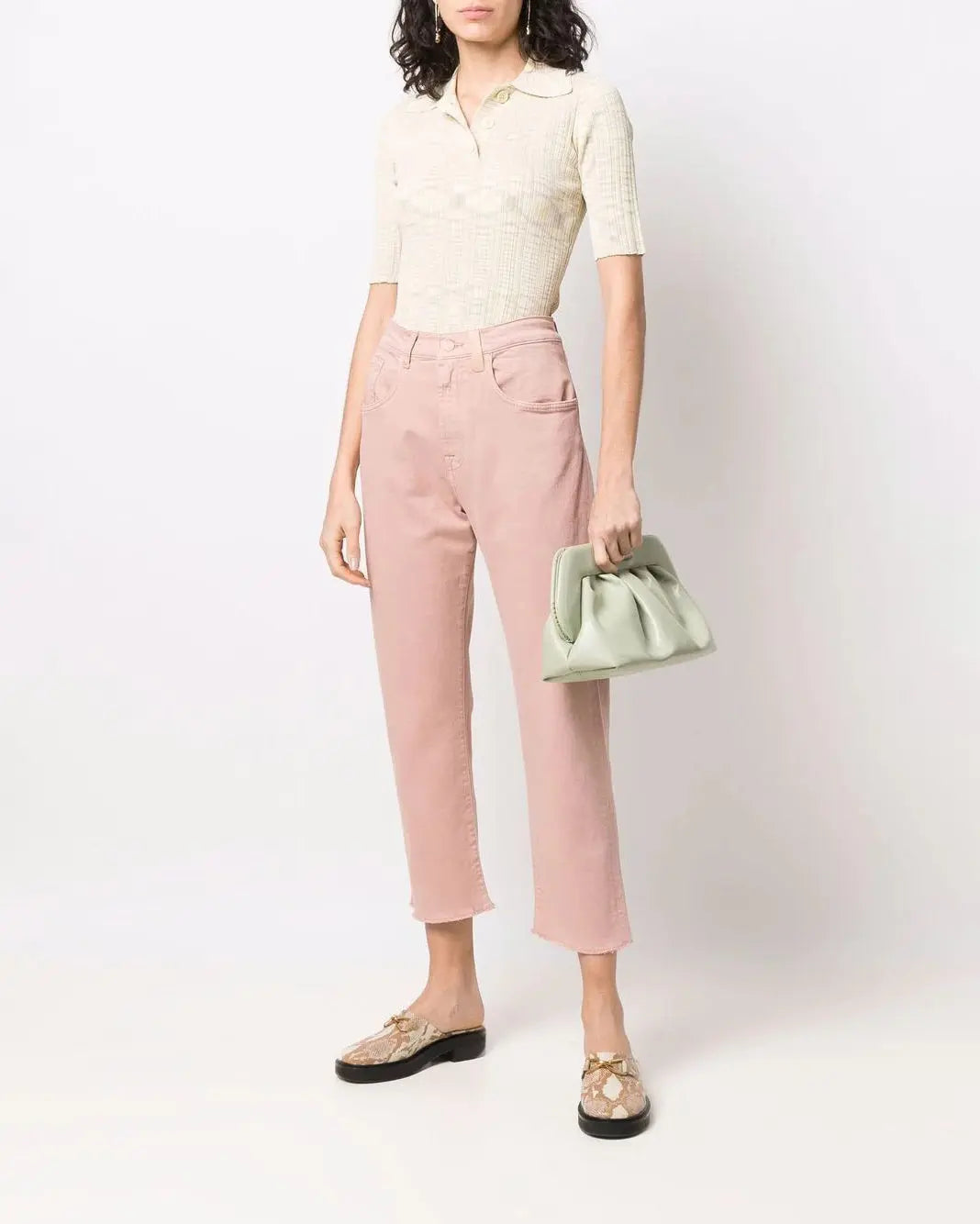 Pink Slouchy Crop Cipria - BEVAVA