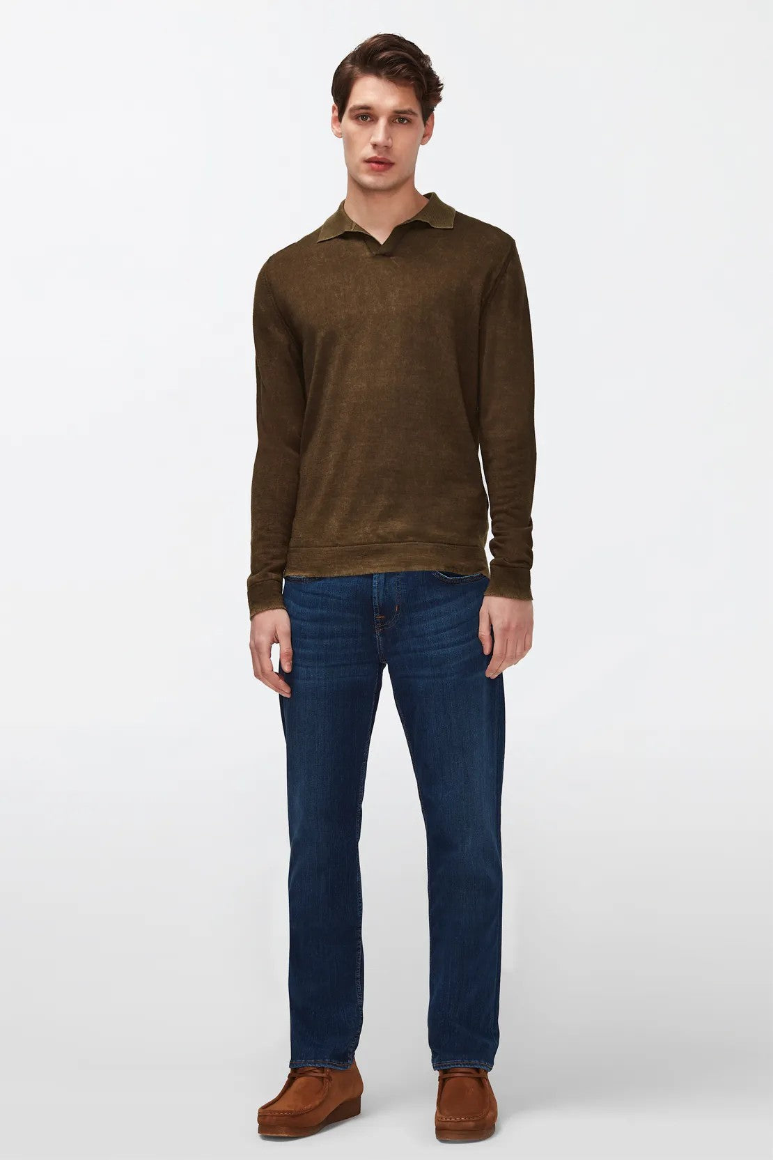 Polo Extra Fine Merino Treated Army 7 For All Mankind