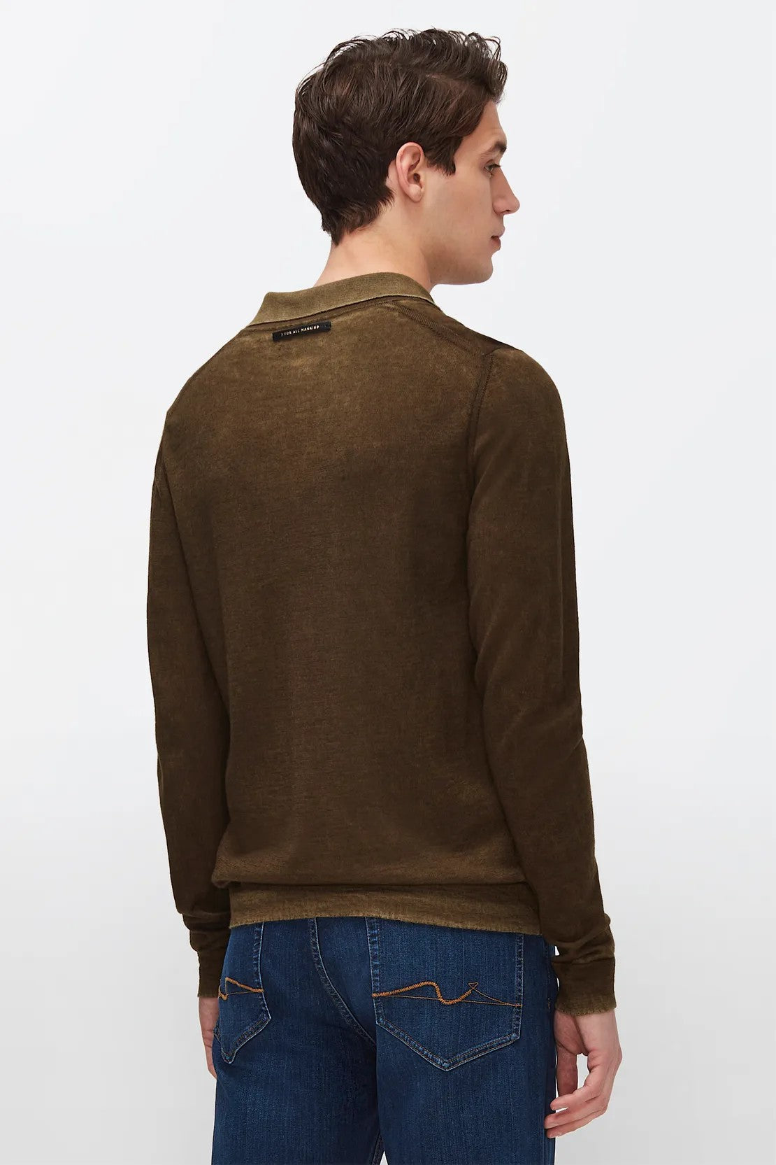 Polo Extra Fine Merino Treated Army 7 For All Mankind