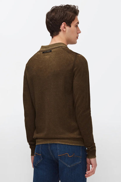 Polo Extra Fine Merino Treated Army 7 For All Mankind